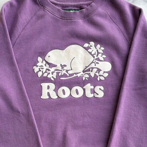 Roots Original Crew Sweatshirt TRUE VIOLET XS - Picture 2 of 5